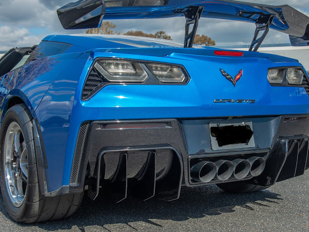 2014-2019 Corvette C7 Performance Track Style *ADD-ON* Rear Bumper Diffuser